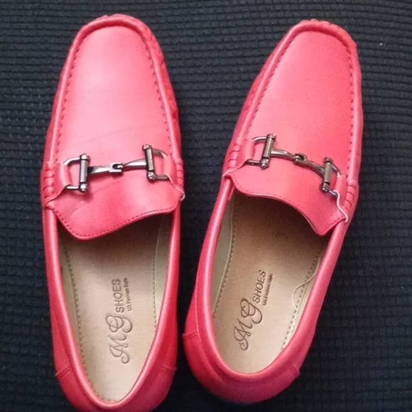 Men's Red Bit Loafers - Classic Moccasin Dress Shoes - Size 8 - Like New - Picture 6 of 6